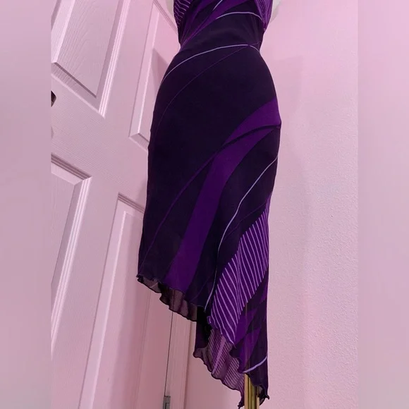 VTG Arden B Asymmetrical Purple Dress with Abstract Print - XS - Picture 3 of 10